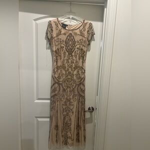 formal nightgown pizarro nights gold with beading